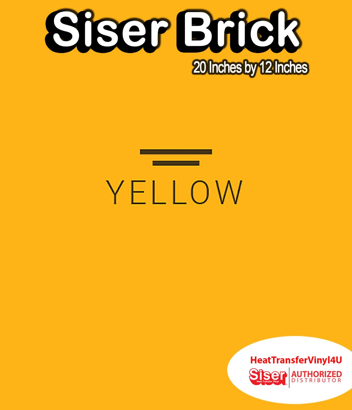 Siser Brick 600 Heat Transfer Vinyl, 19.6" x 1FT Sheet (Yellow - HEX #FEB236) - Compatible with Siser Romeo/Juliet & Other Professional or Craft Cutters - 3D HTV - CPSIA Certified