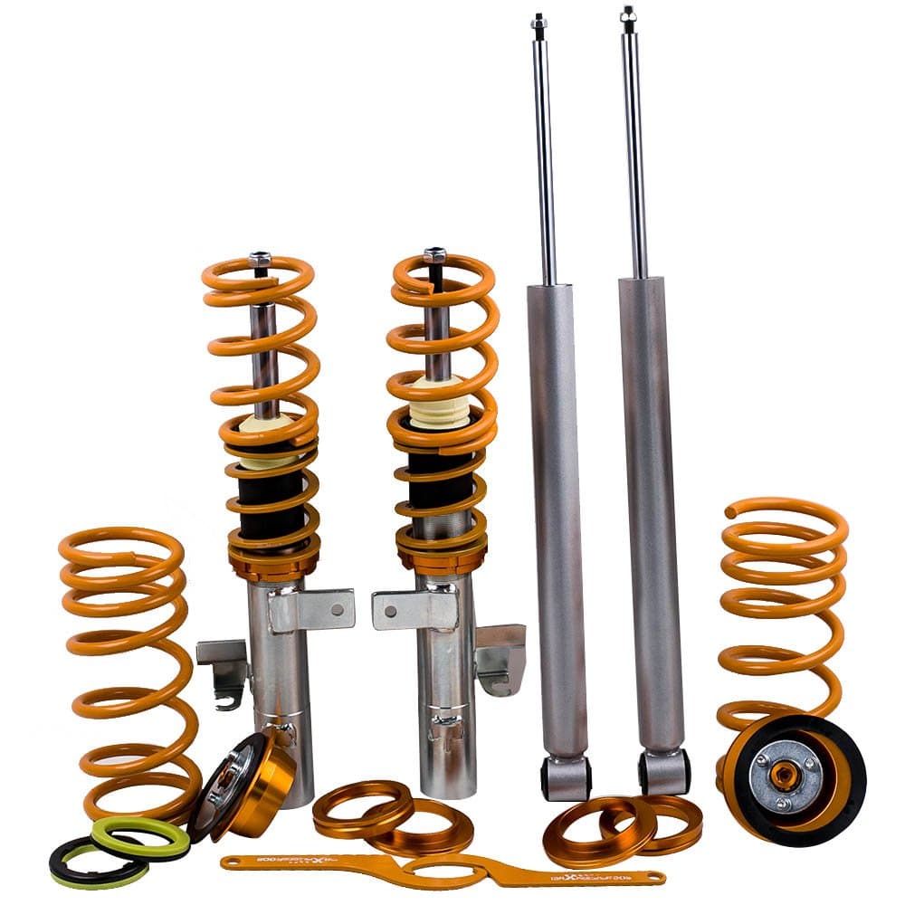Tuningsworld Coilovers for Ford Focus 2gen/MK2 2008-2011 sedan/coupe?Excludes 2.5ST), Spring Shock Absorber Coilovers Suspension Kit Strut,Adjustable Height Amortiguador Lowering Kits Gold