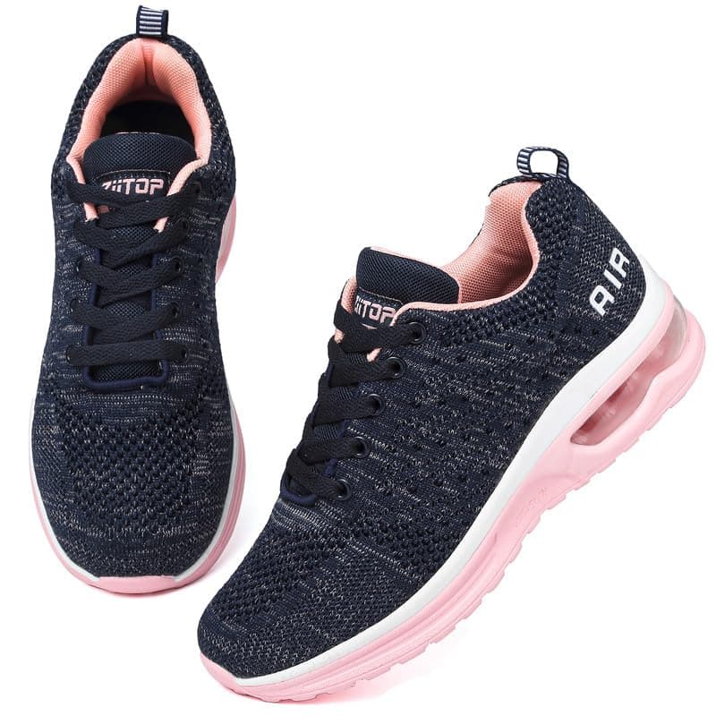 Running Shoes Womens Trainers Walking Shoes Air Cushion Athletic Sneakers Ladies Breathable Mesh Sport Shoes Lightweight Non Slip Tennis Shoes Workout Casual Gym Jogging Shoes
