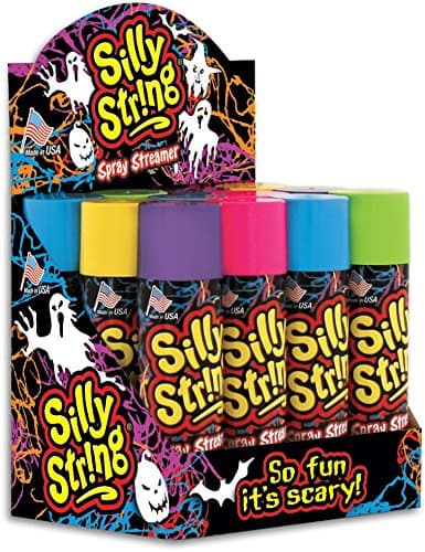 Silly String Spray Streamer (Assorted Colors) (Pack of 12)(3 Oz cans)