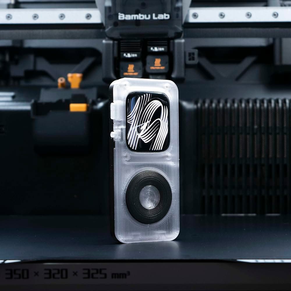 for Retro iPod Style Protective Case for Apple Watch Series SE/5/6/7/8/9/10, Unique 3D Printed Design with Click Wheel Aesthetic (Transprent Black, 45mm)