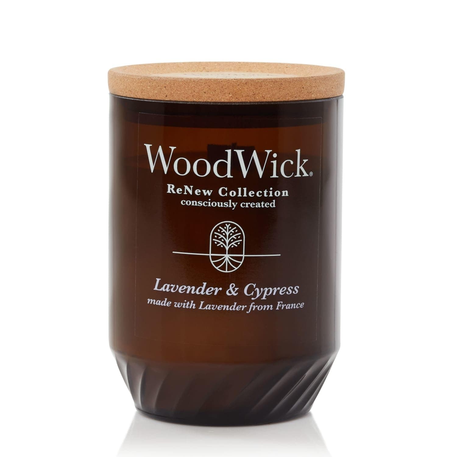 WoodWick Lavender & Cypress Gifts for Women and Men, 13 oz. WoodWick Renew Large Candle with Crackling Wick