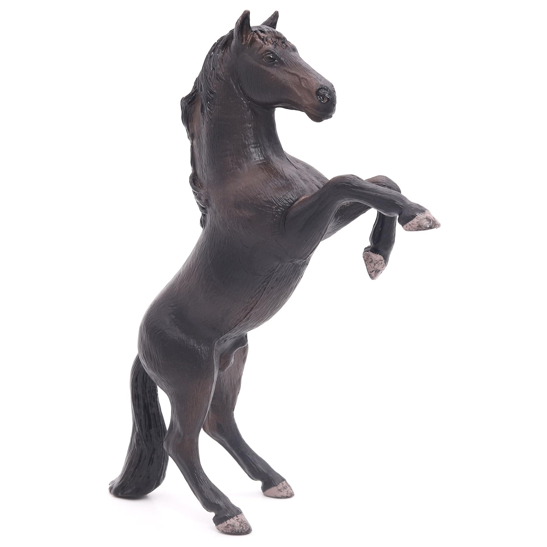 Black Horse Hand Painted Toy Figurine, Black Reared Up Horse Figure DIY Dioramas for Kid Boys Girls, from 3 Years Old
