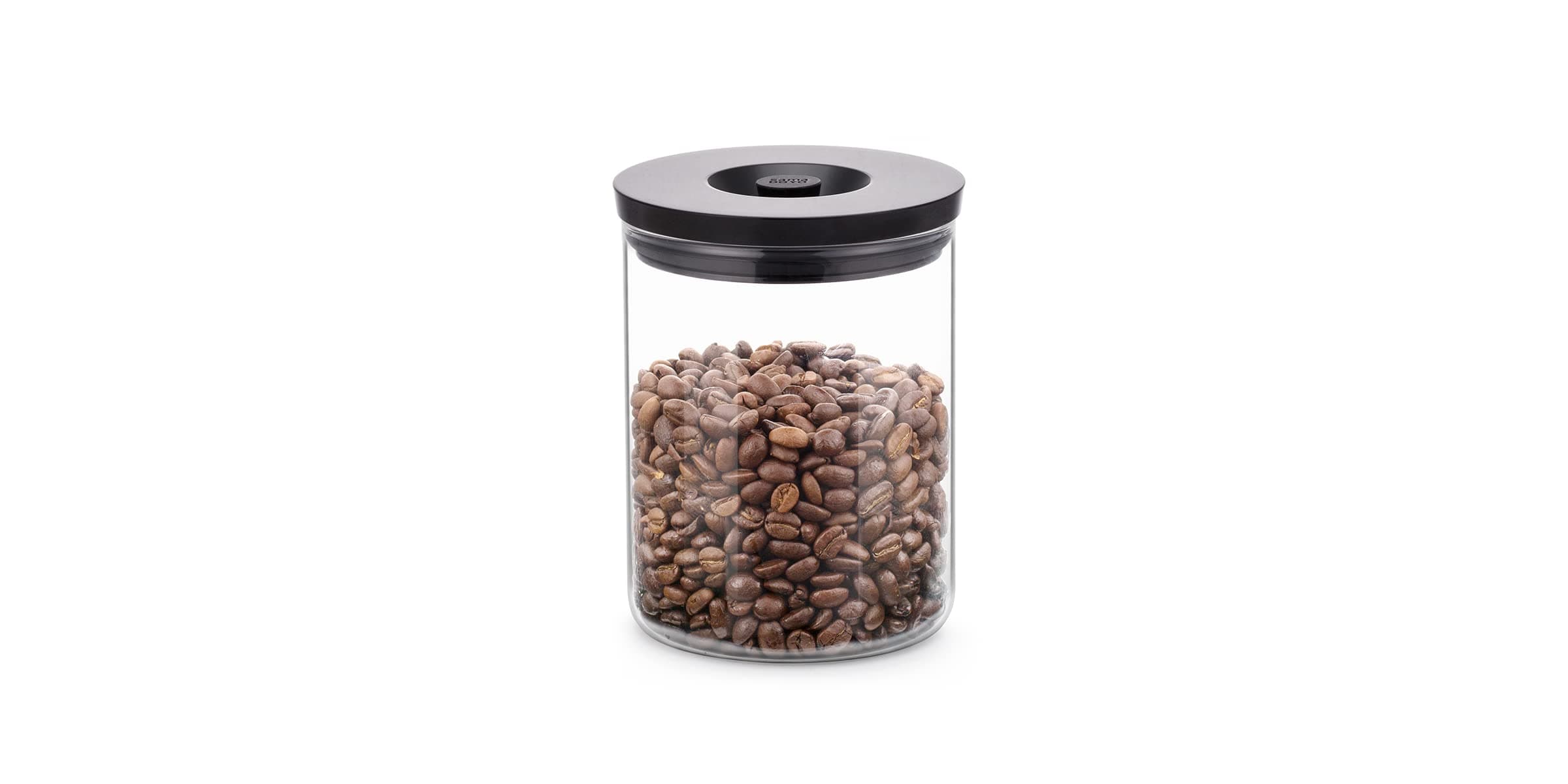 SAKI Glass Coffee Canister 27 Oz (800 mL) Glass Coffee Container for Ground, Whole Beans - Food Grade Lid with Airtight Rubber Seal - Storage Jar with CO2 Exhaust Button for Home, Pantry, Office