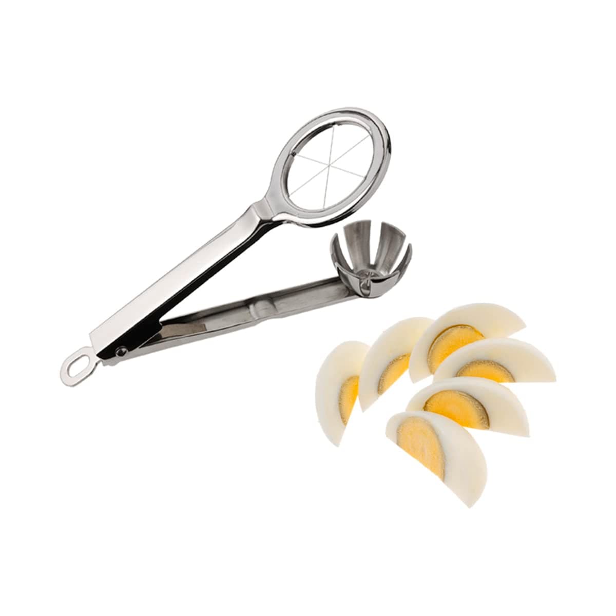 Tellier Egg Wedge Cutter - Stainless steel. Cuts eggs into 6 wedges.