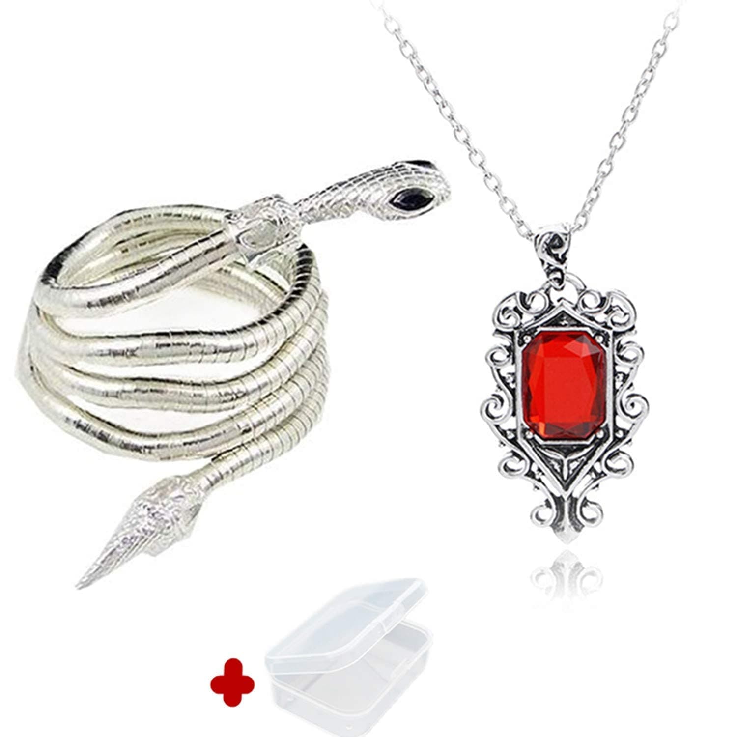 YouU2 Pcs City of Bones Isabelle Lightwood's Electrum Whip Serpent Snake Bracelet and necklace Set with Storage Box