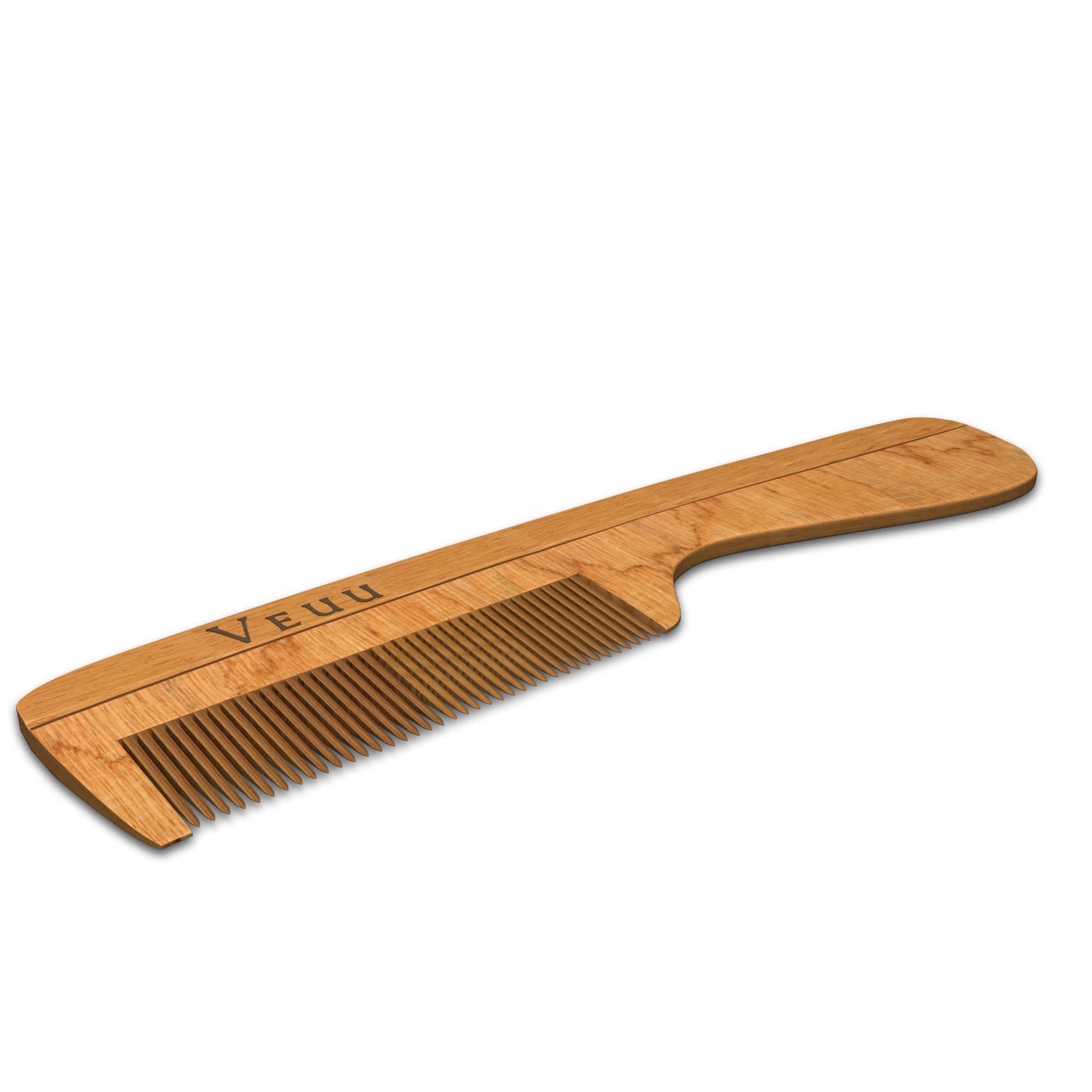 Veuu Pure Neem Wood Comb, Kangi For Hair Styling Comb, Anti-Bacterial, Dandruff Remover & Hair Fall Control, Treated With Neem Oil, Bhringraj & More, Handcrafted Designer Comb (With Handle)