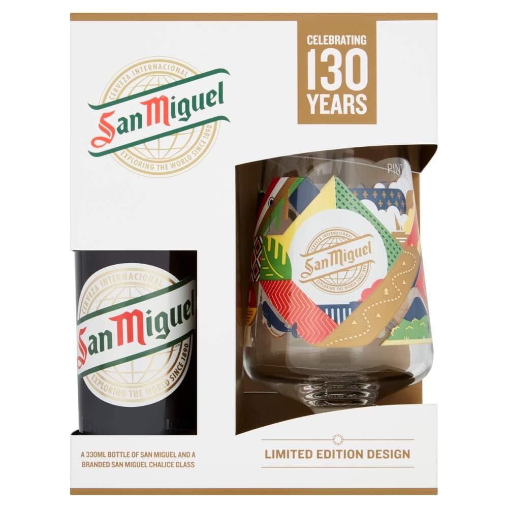 San Miguel Chalice Pintglass Box Set, 330ml