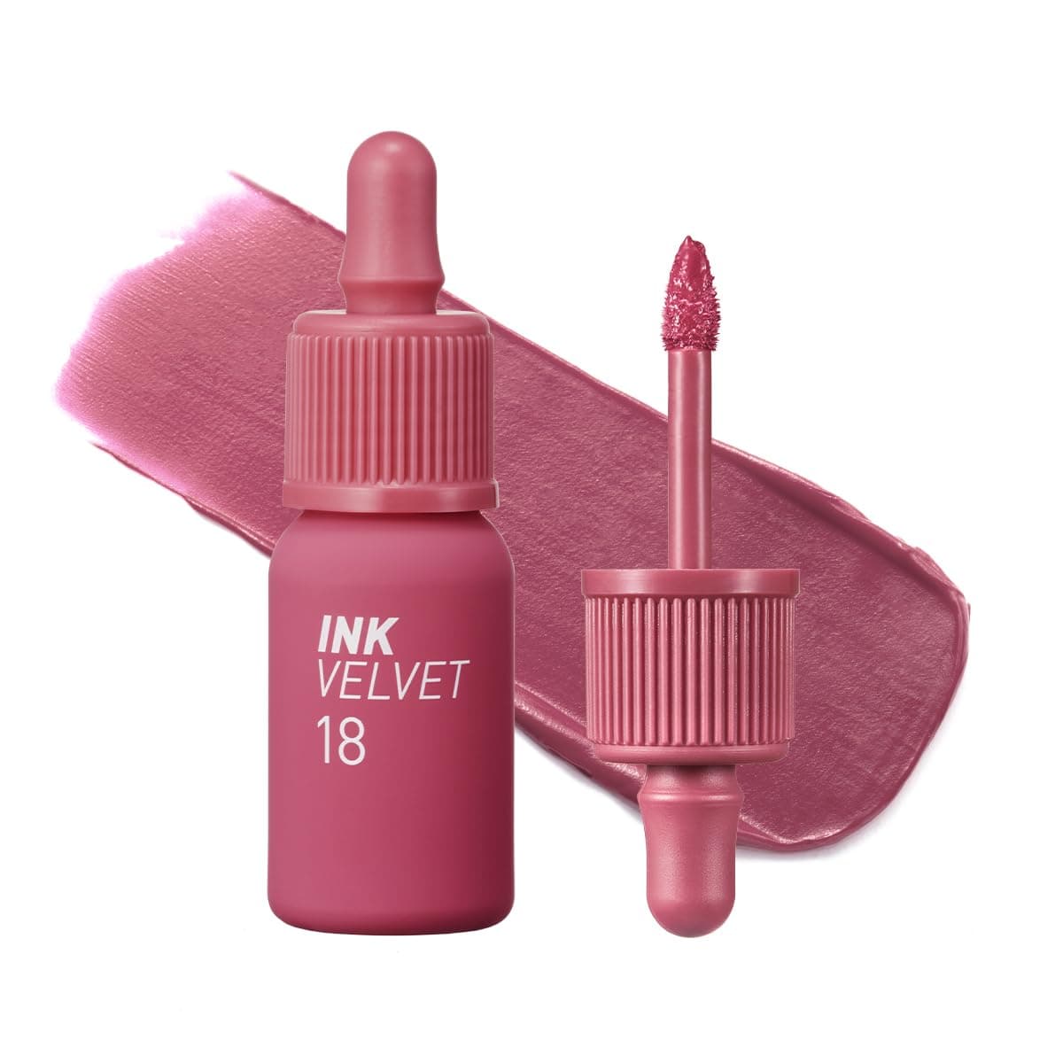 Peripera Ink the Velvet Lip Tint | High Pigment Color, Longwear, Weightless, Not Animal Tested, Gluten-Free, Paraben-Free | #018 STAR PLUM PINK, 0.14 fl oz