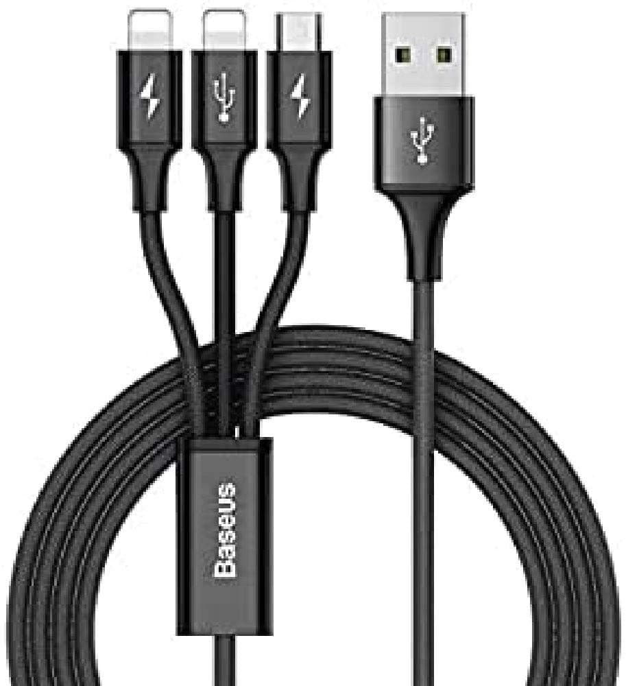 Baseus Rapid Series 3-in-1 Cable Micro + Dual Lightning 3A 1.2M Black