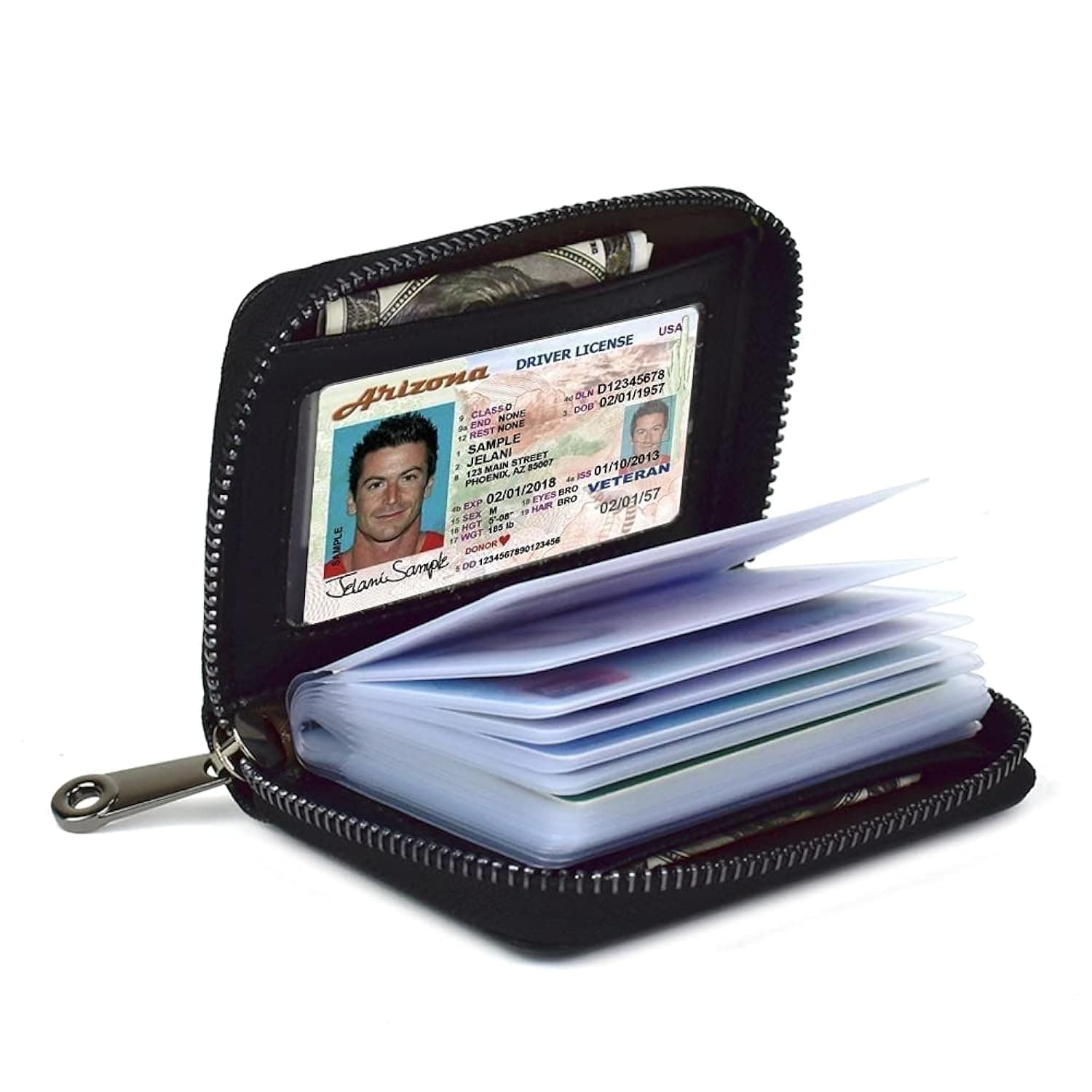 Card Holder for Women Men RFID Small Wallets Credit Card Case Money Organizers,20 Slots,Black