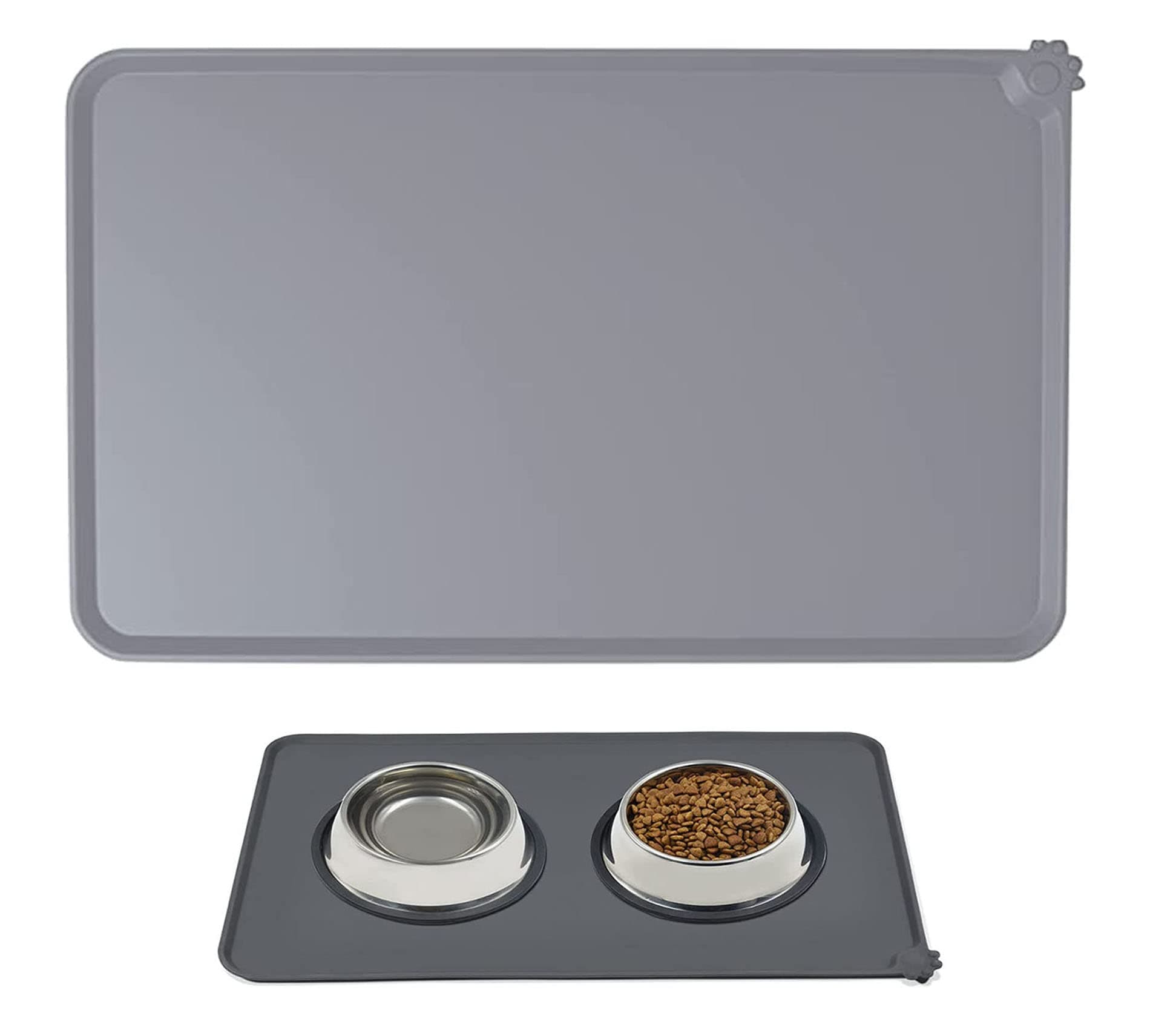 Nyganmelloz Pet Food Mat,Dog Silicone Bowl Mat,Cat Feeding Mat,Waterproof Dog Cat Mat Pet Placemat Premium Silicone FDA Grade Non-stick Non Slip Anti Spill Easy Clean