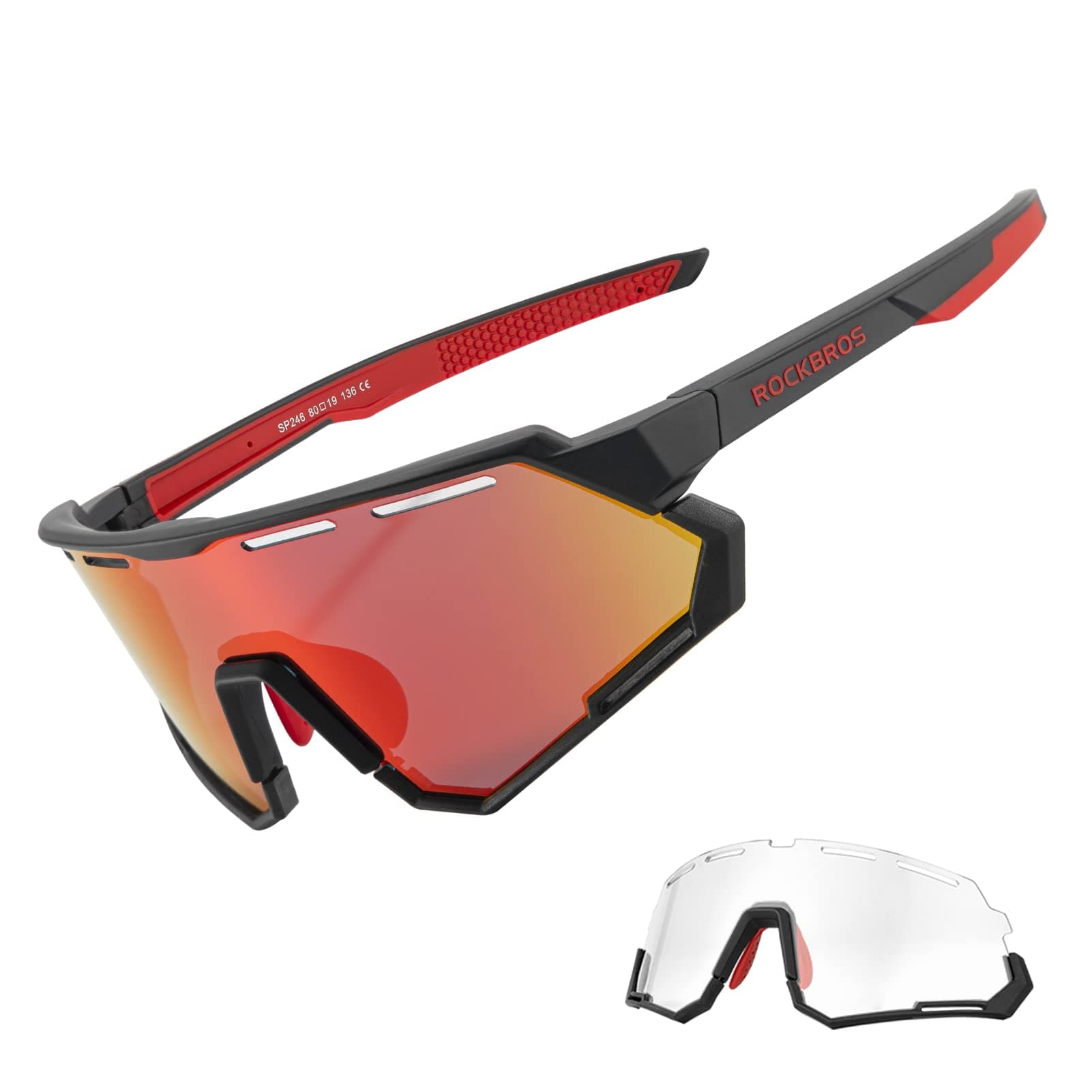 Mountain Bike Glasses for Men Cycling Glasses with Interchangeable Polarized + Photochromic Lenses Sport Sunglasses