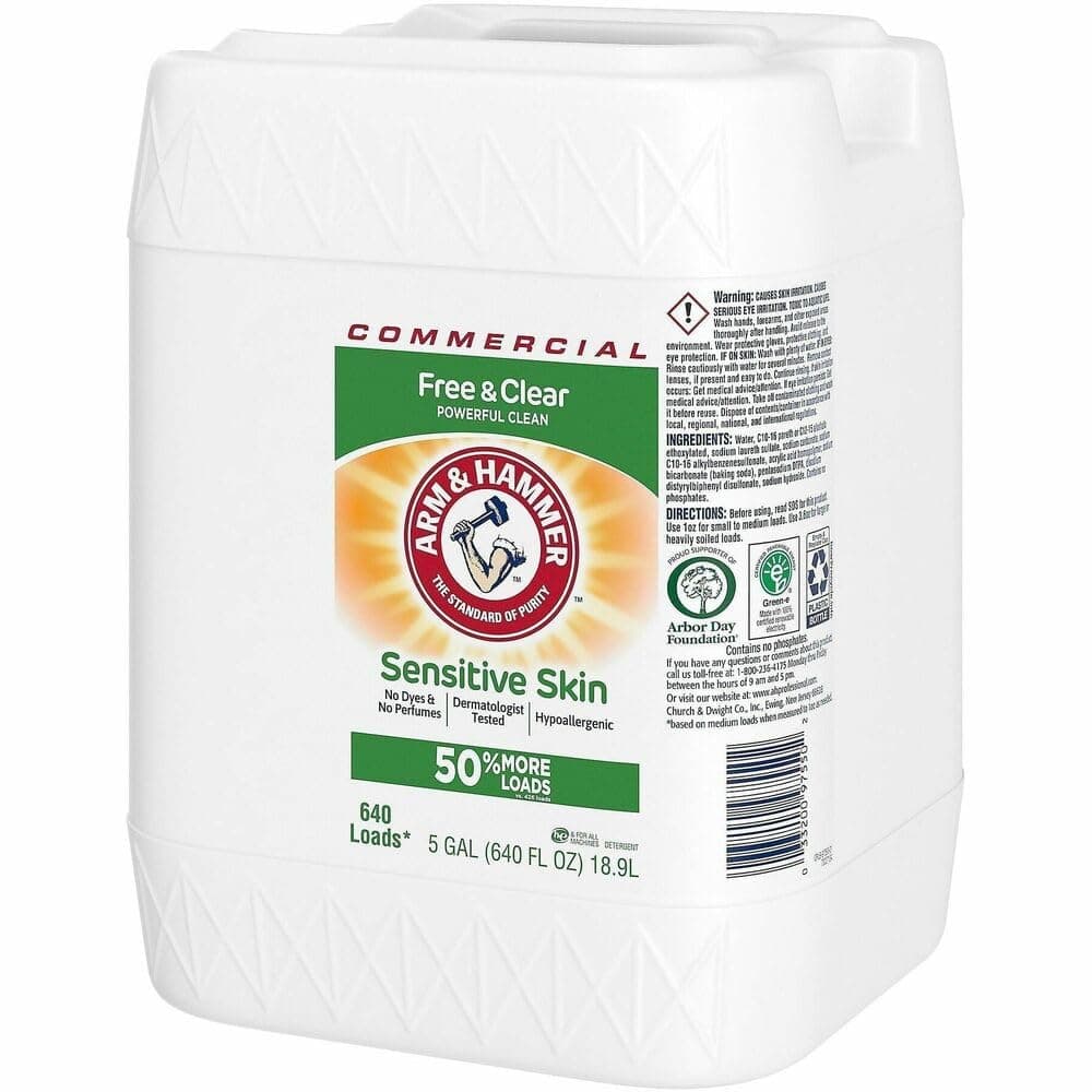 Arm & Hammer HE Compatible Liquid Detergent, Unscented, 5 gal Jug