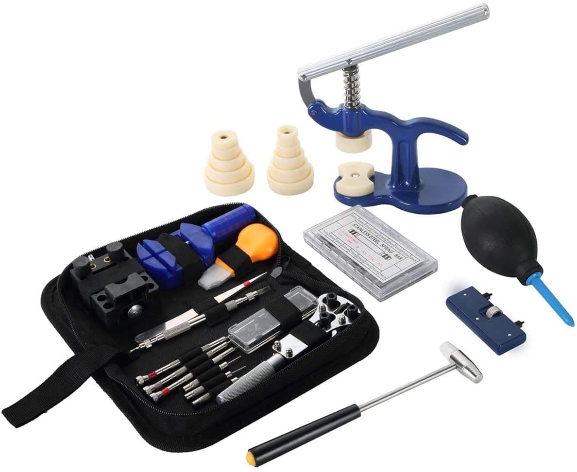 FLK TechWatch Repair Tools Set - 501 PCS Watch Band Link Remover Tool Watch Back Case Opener Spring Bar Pin Watch Press Tool