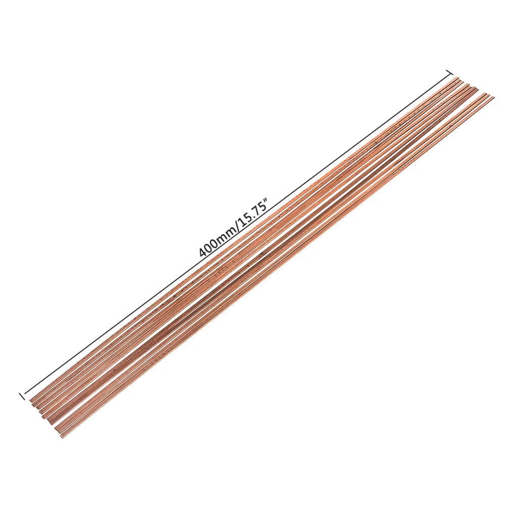 Lisanl 10pcs Low Temperature Flat Soldering Rods for Welding Brazing Repair 3x1.3x400mm