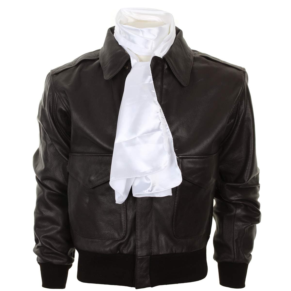 Epic MilitariaWhite Silk Blend Pilots Flight Scarf