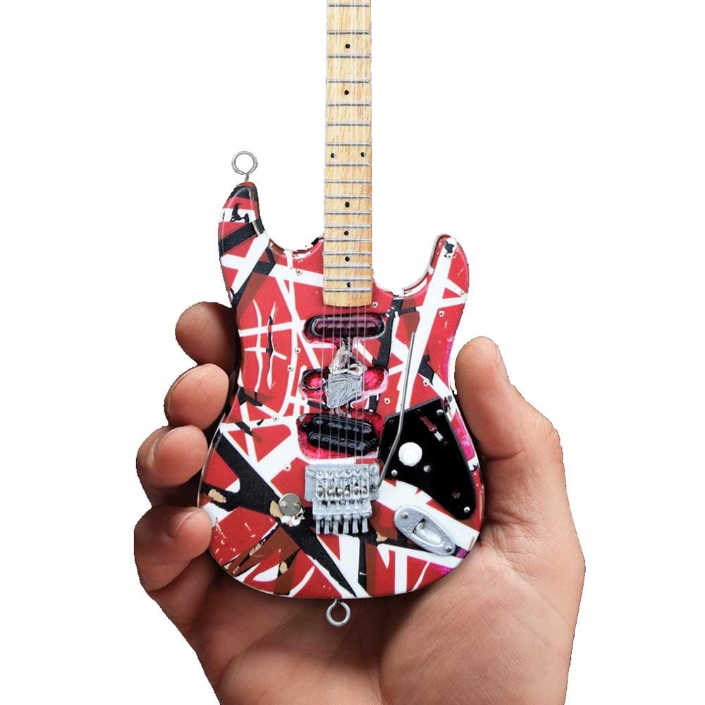 Eddie Van Halen Frankenstein Red & White Mini Guitar Replica Collectible