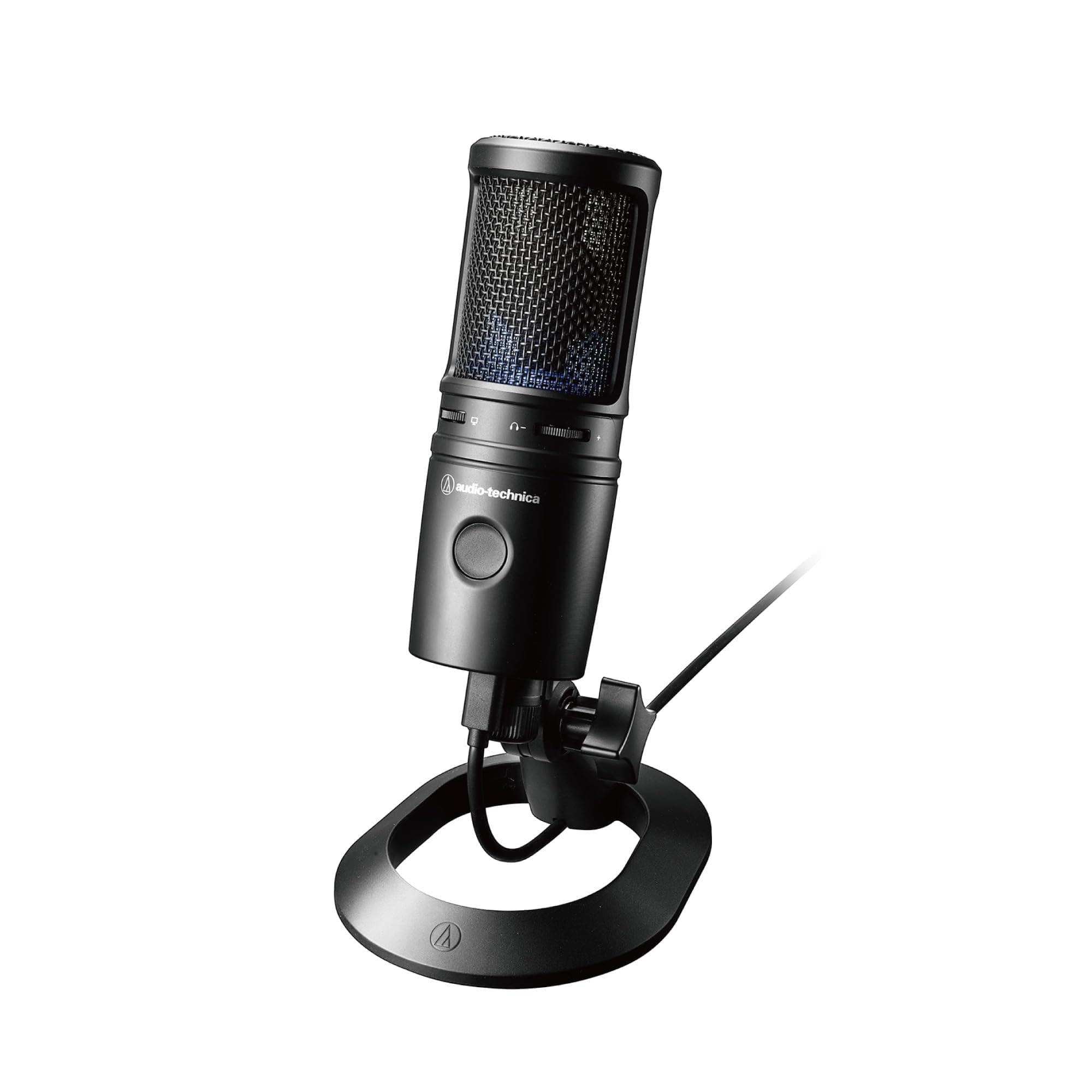 Audio-Technica AT2020USB-X Condenser Microphone with Mute Button, Volume Control, Earphone Output, USB-Type-C, No Driver Required, for Gaming, Streaming, USB Microphone Suitable for Telework/Streamers