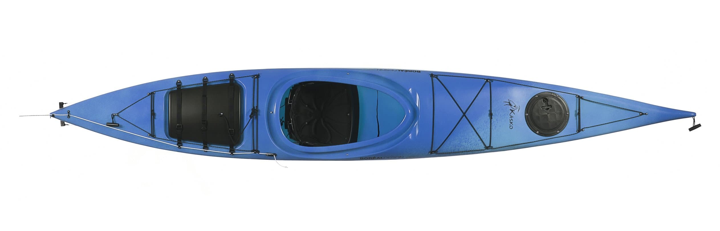 Boreal Design Kasko PE Rudder Touring Kayak, White/Blue