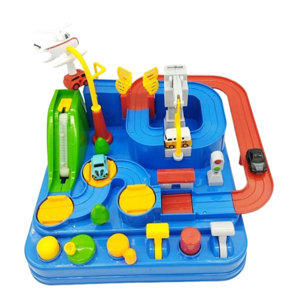 TOY GARDEN Car Adventure Toys City Rescue Vehicle Playset with Puzzle Race Tracks, Interactive Garage Parking Lot, STEM Learning Toy for Boys & Girls, Ages 8+, Parent-Child Play