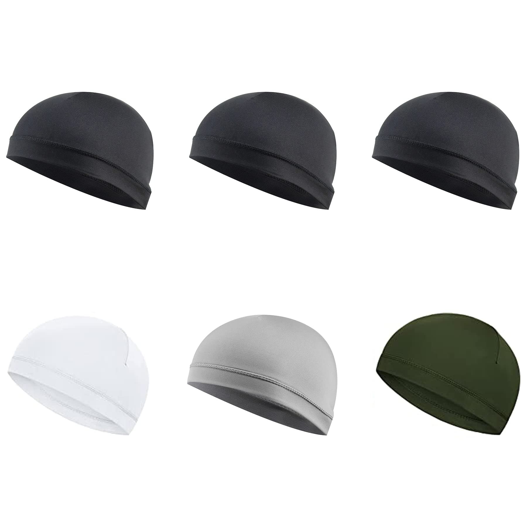 6 Pieces Sweat Wicking Beanie Cap Cooling Skull Cap Bandana Head Wrap Summer Caps for Women Men Outdoor Activities