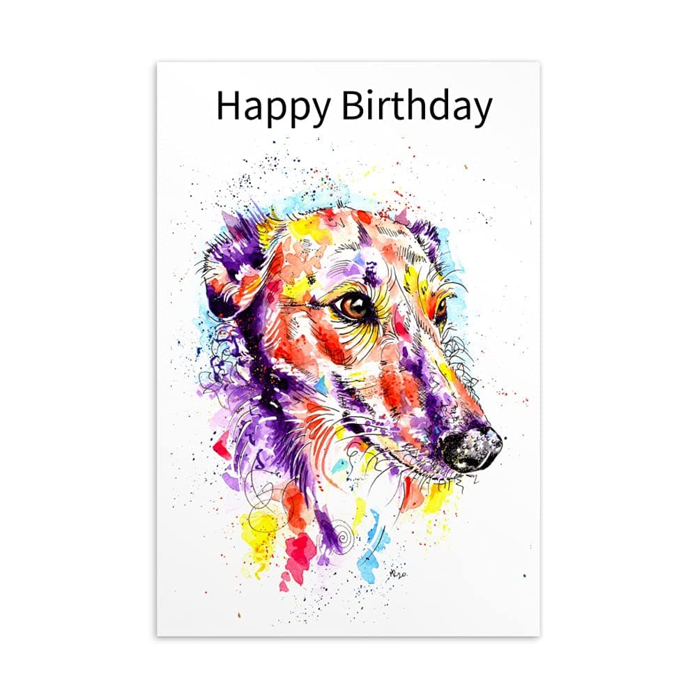 Birthday Card Roaching Greyhound Whippet Lurcher Italian Dog Gift