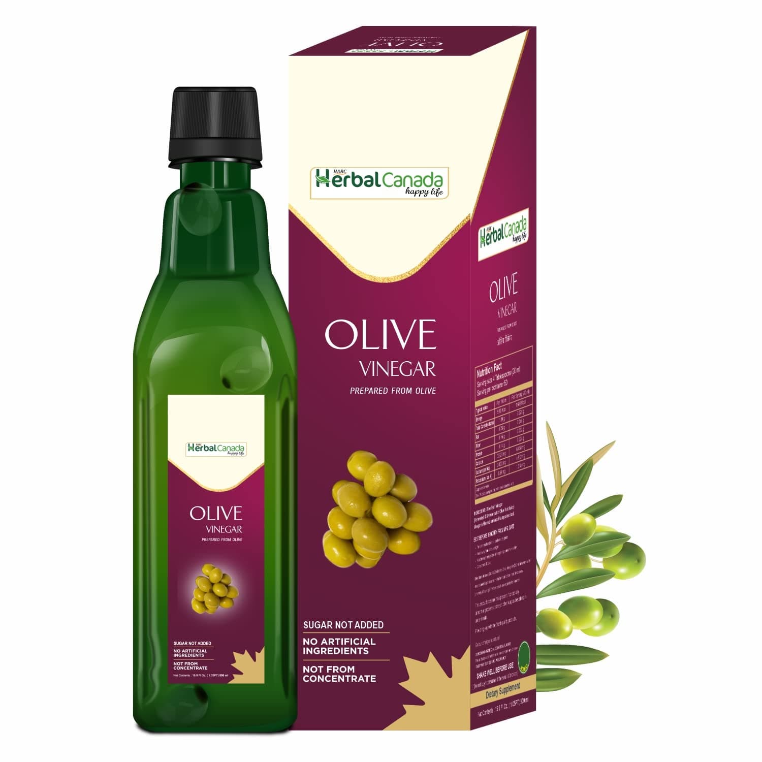Harc Herbal Canada Jaitun Sirka (Olive Vinegar) || 500ml