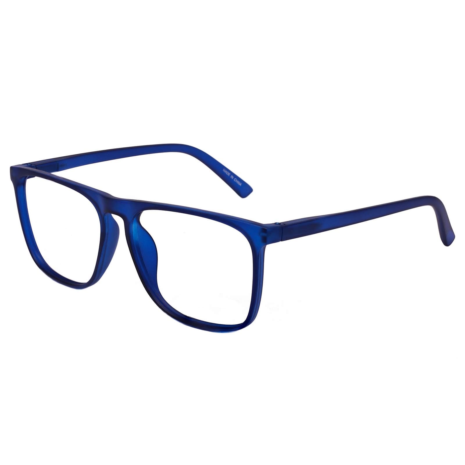MARE AZZURO Large Reading Glasses Men Square Readers 0 1.0 1.25 1.5 1.75 2.0 2.25 2.5 2.75 3.0 3.5 4.0 5.0 6.0 (Matt Blue, 1.50)