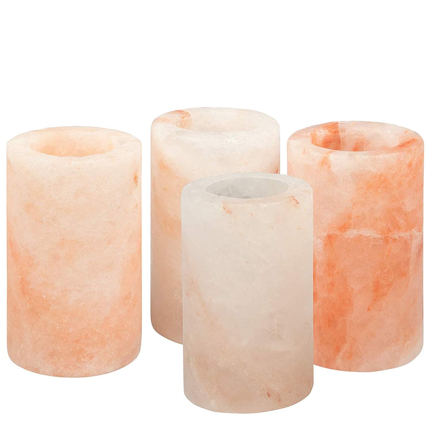 Natural Pink Himalayan Salt DIY Candle Jars,Candle Holder,Empty Reusable Salt Cups for Home Making Candle,4 Packing
