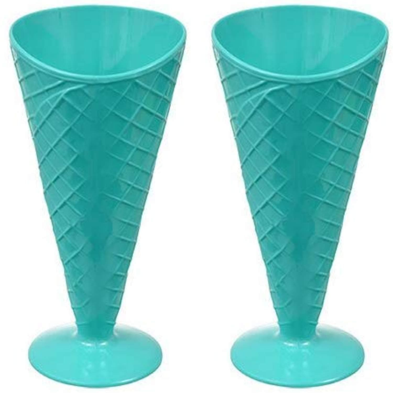 Waffle Ice Cream Bowl - Rootbeer Float and Milkshake Glasses (Teal 2 Pack) Must Have Dessert Bowls and Colorful Fun Ice Cream Sundae Waffle Cone Cup - Ice Cream Cups