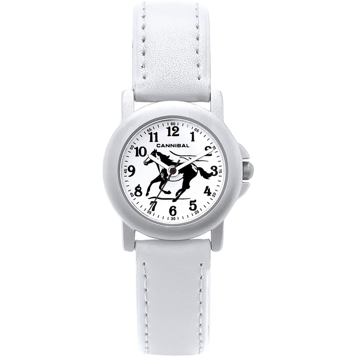 Cannibal Girl's Quartz Watch with White Dial Analogue Display and White Plastic or Pu Strap CK193-01