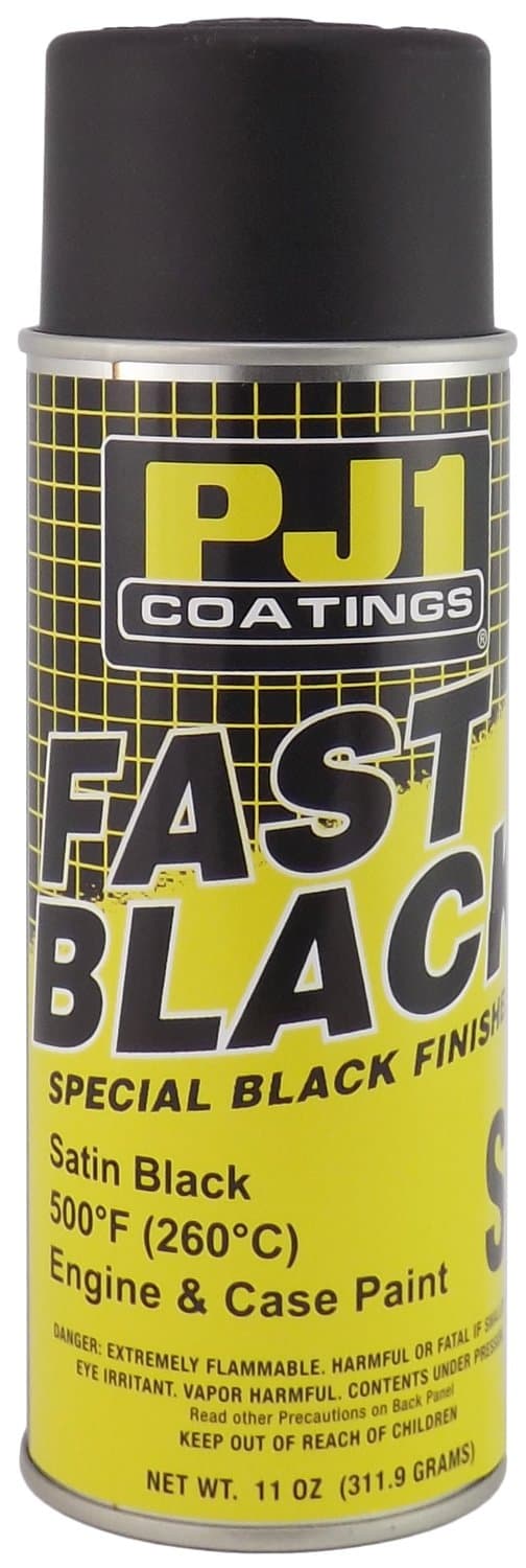PJ1 16-SAT Satin Black Black Satin Engine Spray Paint (Aerosol), 12 oz