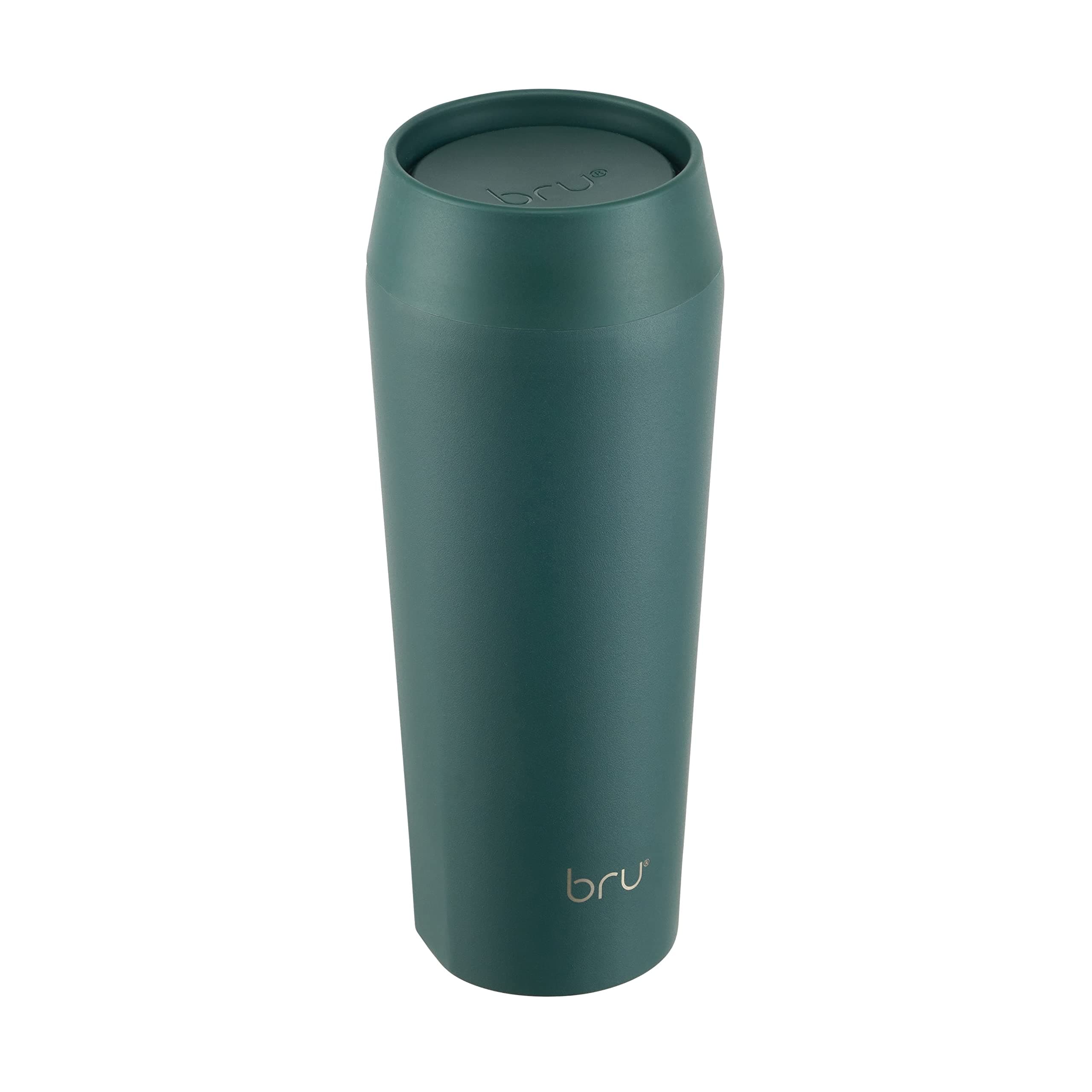 bru Travel - Insulated Coffee Cup Travel Mug for Hot Drinks, Leakproof, Ceramic Lined (460ml, Aranya Green)