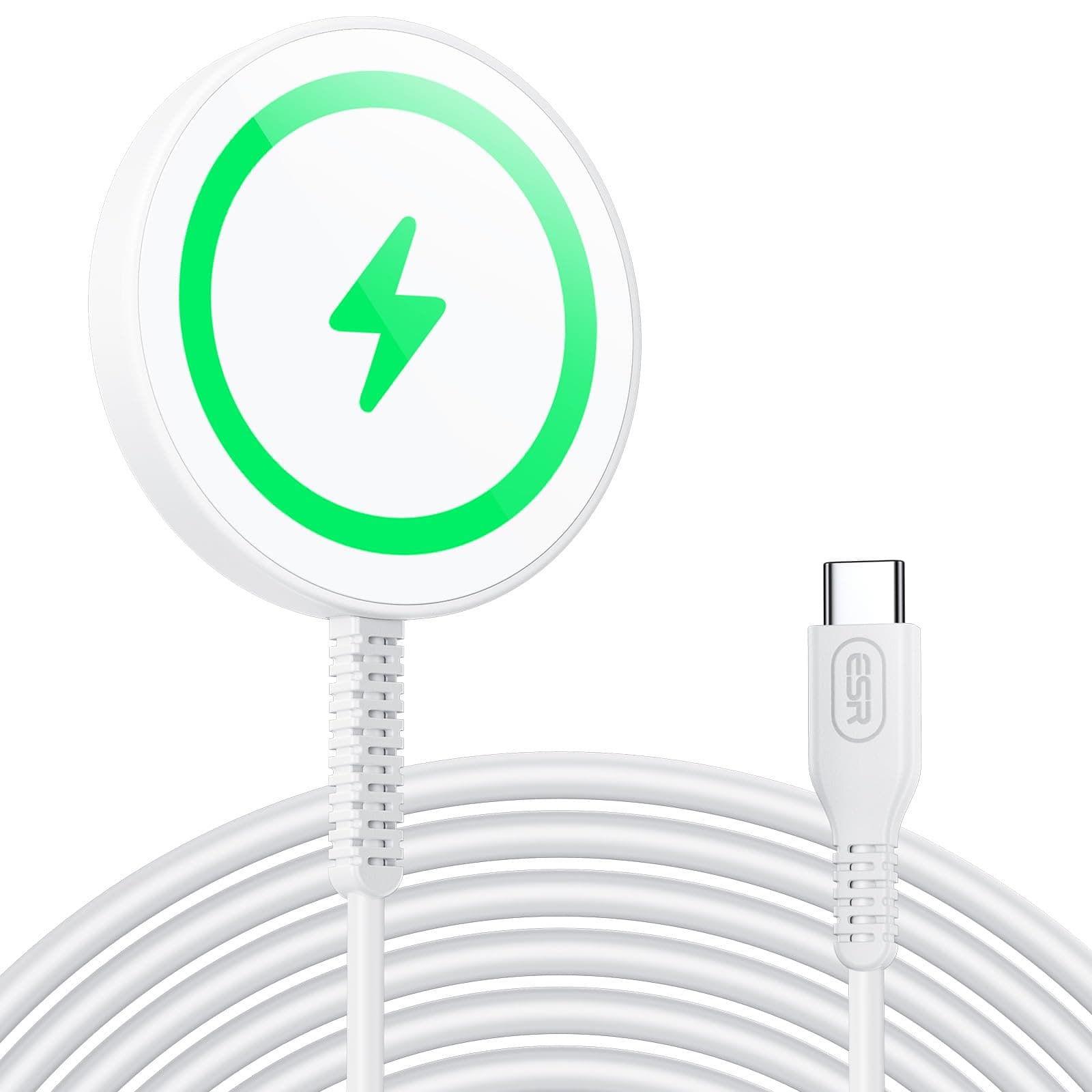 ESR for Wireless Charger for MagSafe Charger, Phone Charger,Compatible with iPhone 17/16/15/14/13/12 Series, Galaxy S25 Series, AirPods 4/3/AirPods Pro,Strong Magnetic Lock, Silver