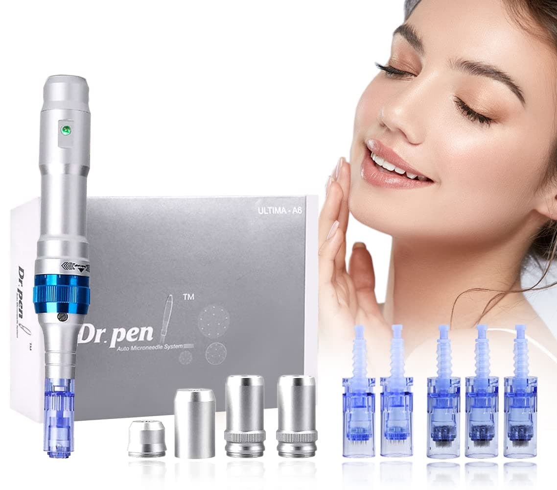 Dr. Pen Ultima A6 Professional Kit - Authentic Multi-function Wireless Electric Beauty Pen - Skin Care Kit for Face and Body - 12pins х2 + 36pins х3 Cartridges