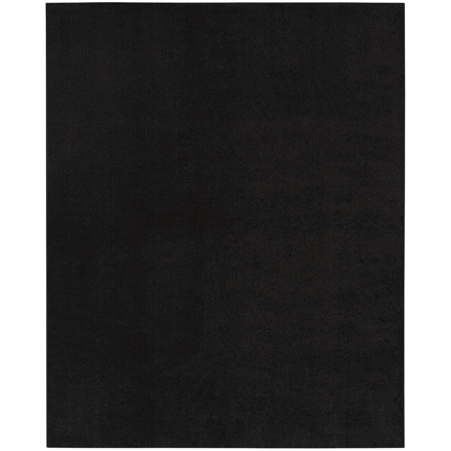 NourisonHome Essentials 108x144 Rectangle Fabric Area Rug in Black/CharcoalOEKO-TEX STANDARD 100