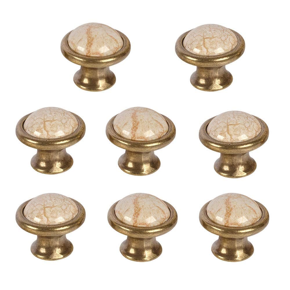 Yishik Set of 8 Door Knobs and Handles for Chest of Drawers Ceramic Cabinet Drawer Knobs and Pulls Large