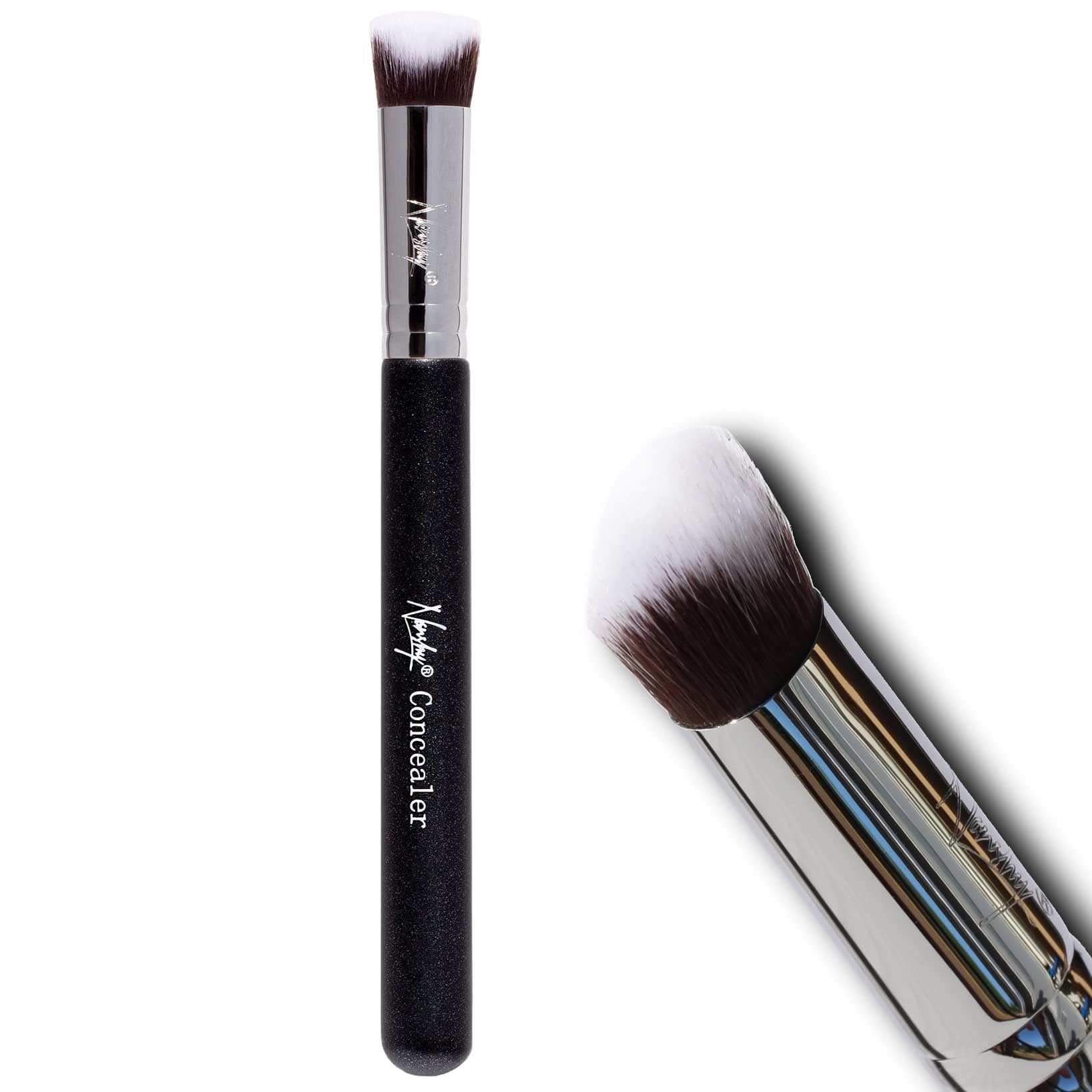 Nanshy Concealer 3d Makeup Brush | Under Eye Precisely Shaped (Onyx Black)