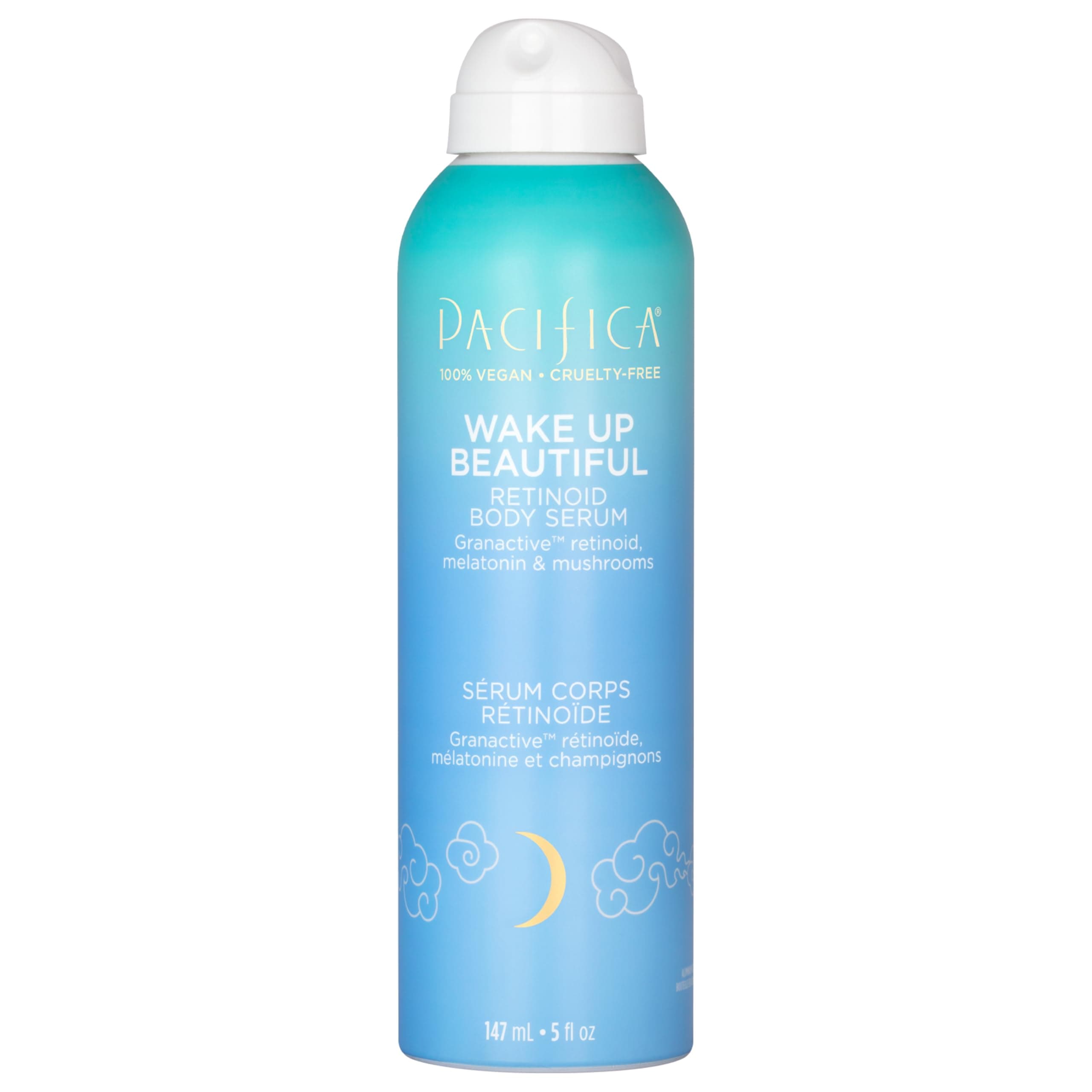 Pacifica Beauty, Wake Up Beautiful Body Serum, Plumps, Renew Elasticity, Hydrating, Petroleum-Free, Lightweight Body Moisturizer, Mushrooms, Melatonin, Night Serum, For Dryness & Fine Lines, Vegan