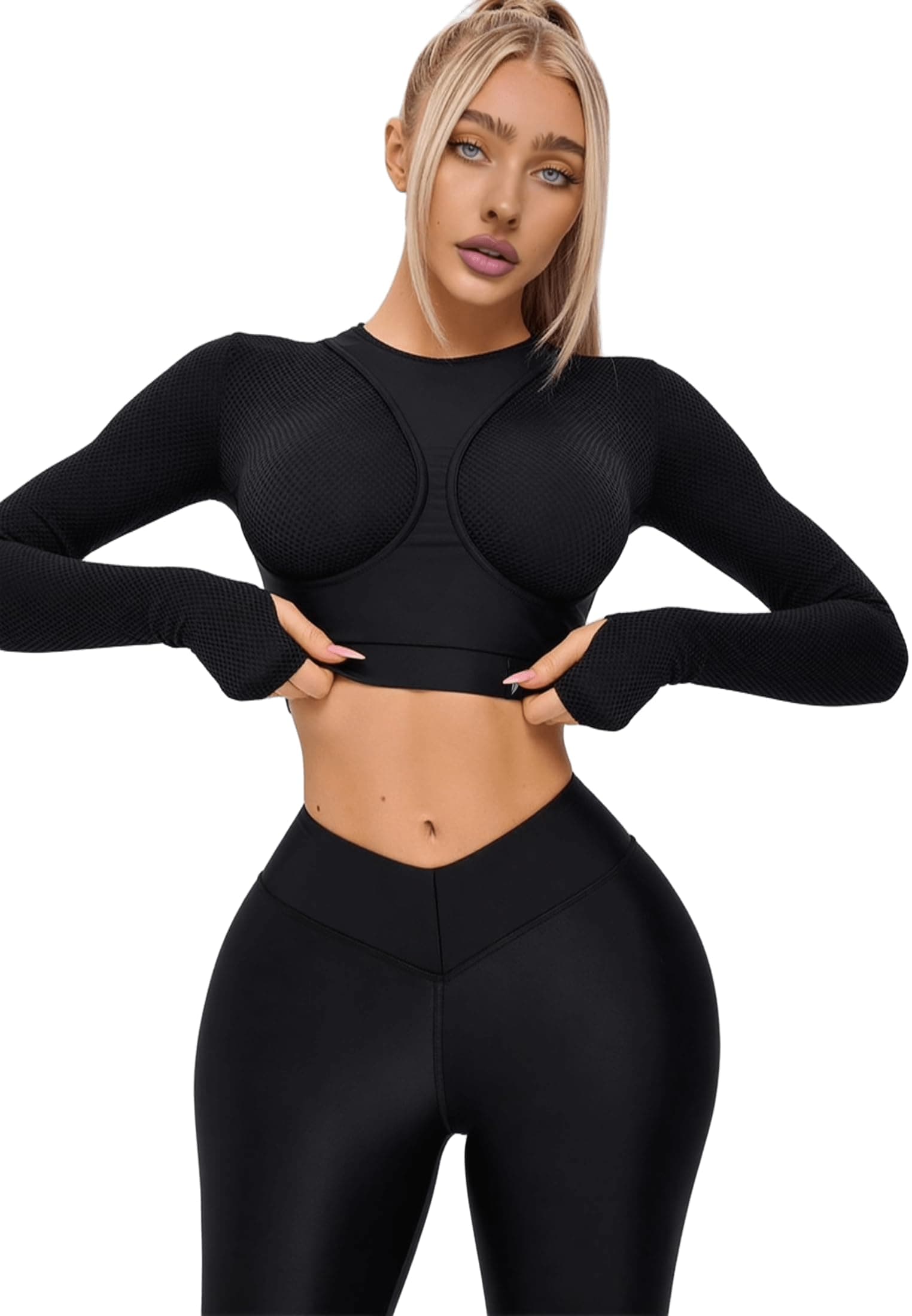 Bona Fide Workout Tops for Women – Long/Short Sleeve Womens Crop Top - Designed for Gym, Workout, Running and Fitness