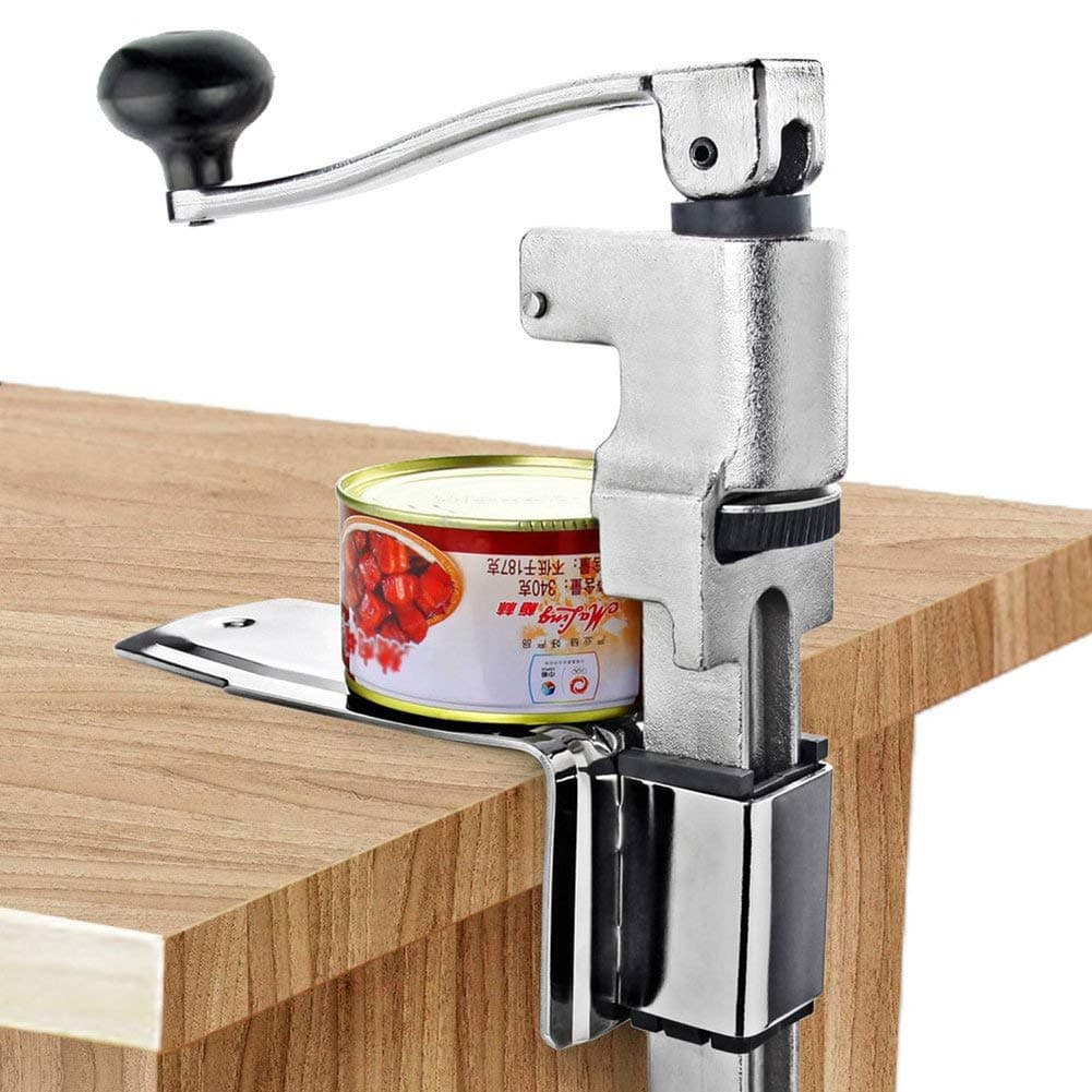 Commercial Can Opener,18.5" Manual Can Opener Heavy Duty Stainless Iron Table Mount Can Opener for Commercial Kitchen Restaurant Use