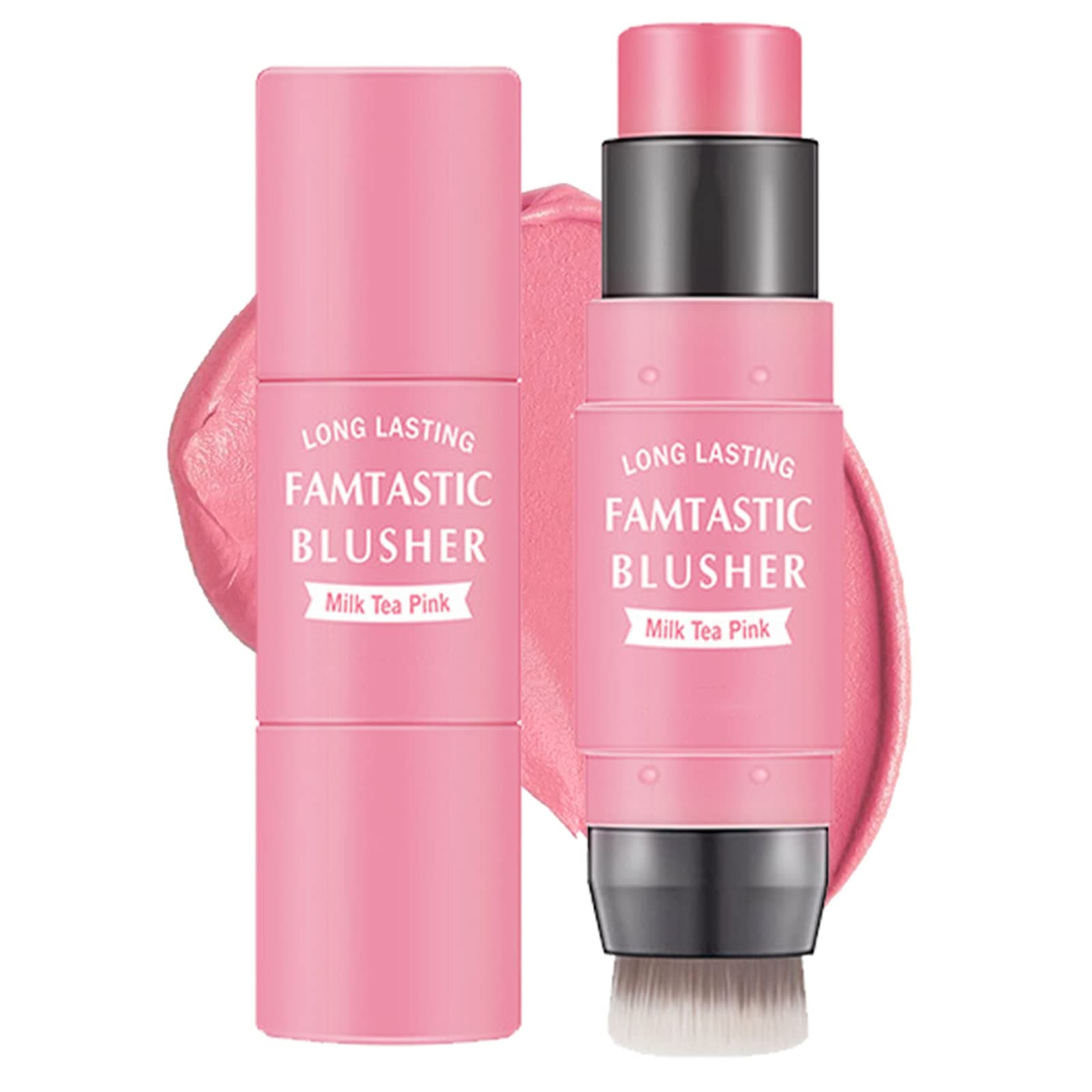 Cream Blush Stick double head Blush Sticks 2 in 1 Multi Stick Blush for Cream Blush for Cheeks, Pink Blush for Cheeks and Lip,Cheek Makeup Stick for All Ages and All Skin Tone.(1# Pink)