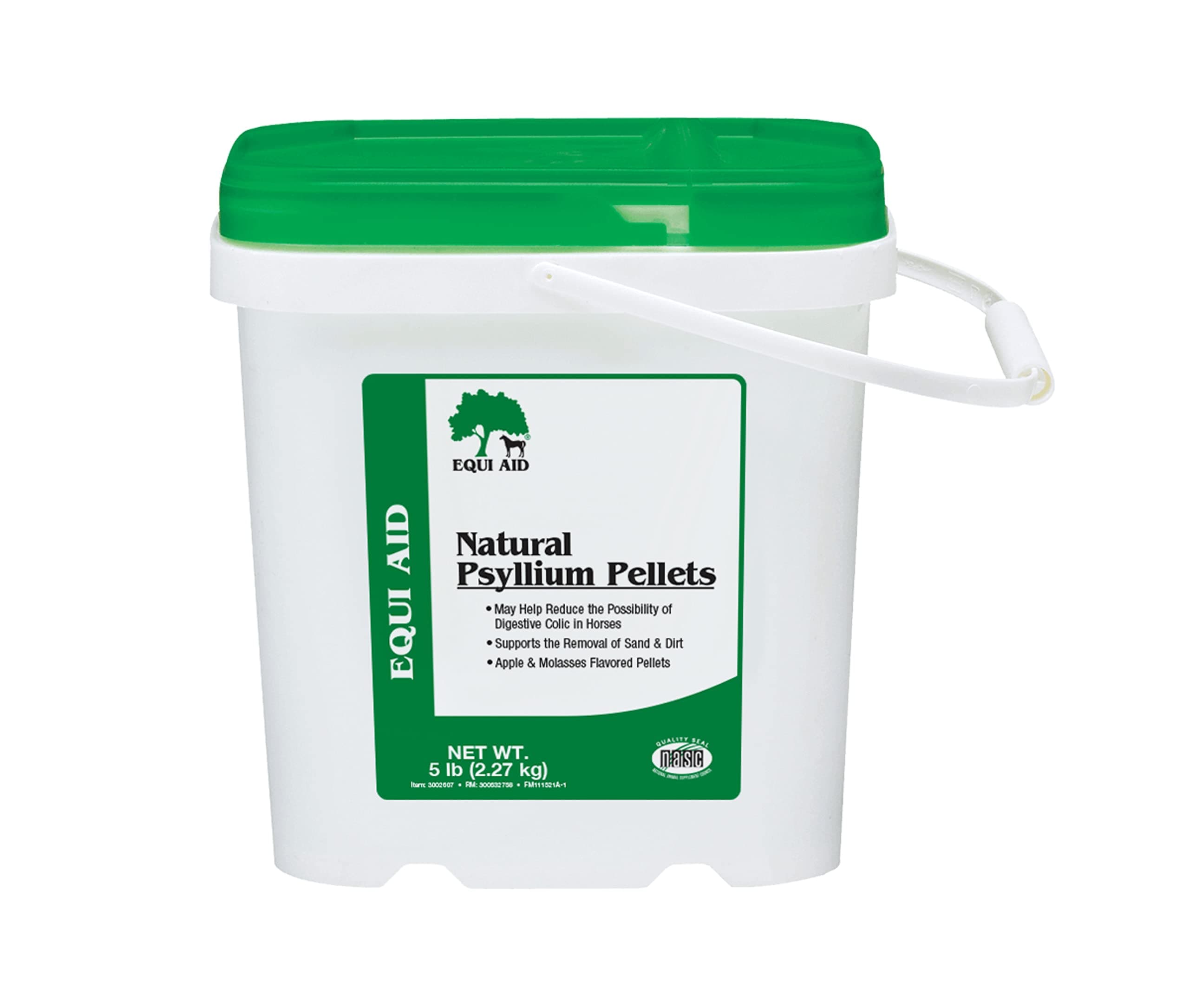 Farnam Equi Aid Natural Horse Psyllium Pellets, Supports Removal of Sand & Dirt From Ventral Colon, Horse Digestion Support, Fiber Supplement, Apple/Molasses Flavor, 5 lb, 16 Scoops