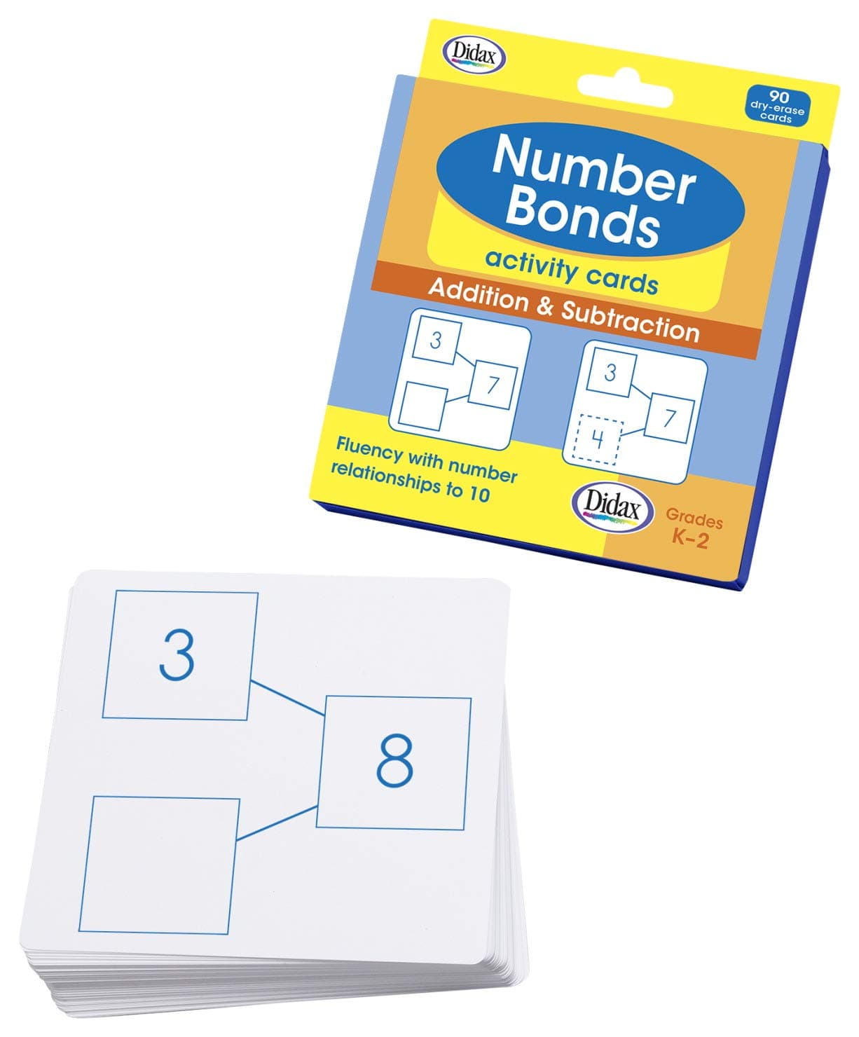 Didax - 211733 Number Bonds Activity Cards, Addition and Subtraction White Medium