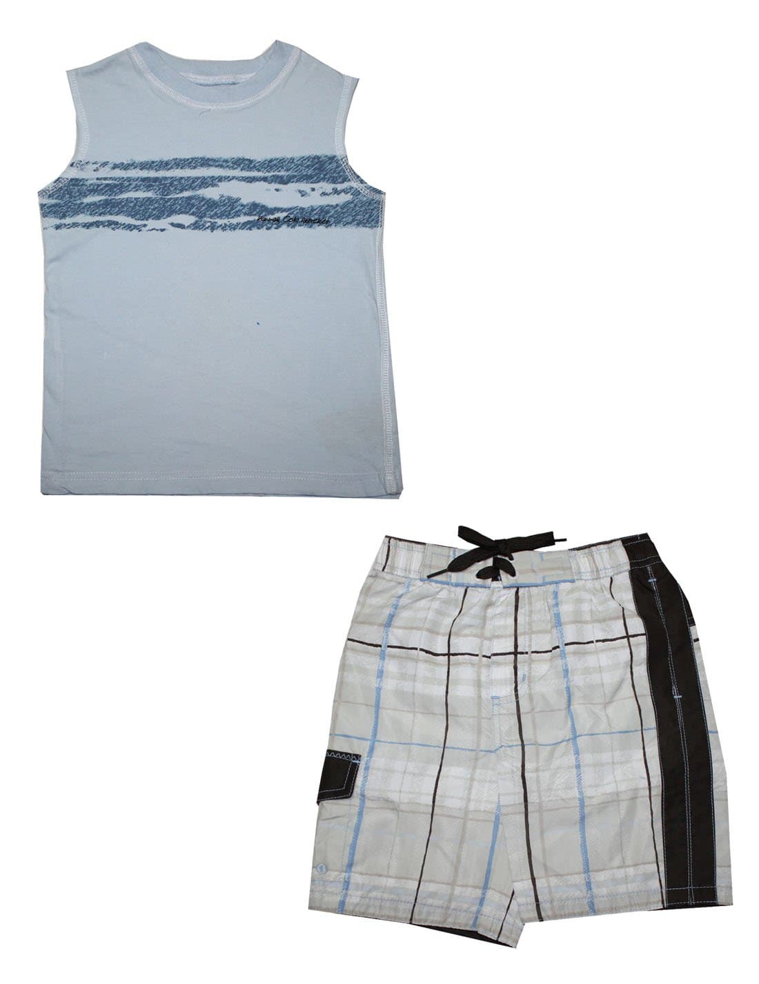 2 PCS Set: Kenneth Cole Reaction Toddler Boys Vest & Board Shorts