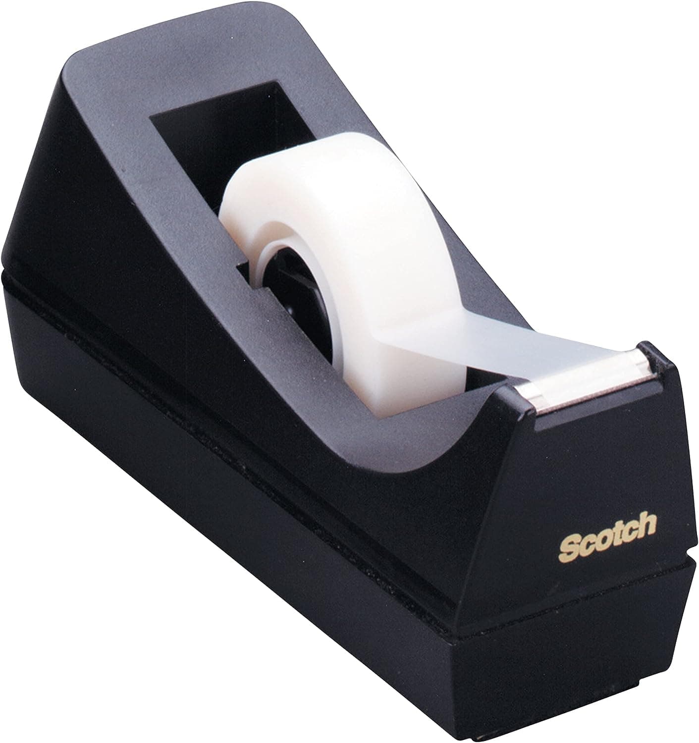 Desktop Tape Dispenser C38, Black, Desktop Adhesive Distributor - Refillable Sticky Tape Dispenser For Home And Office