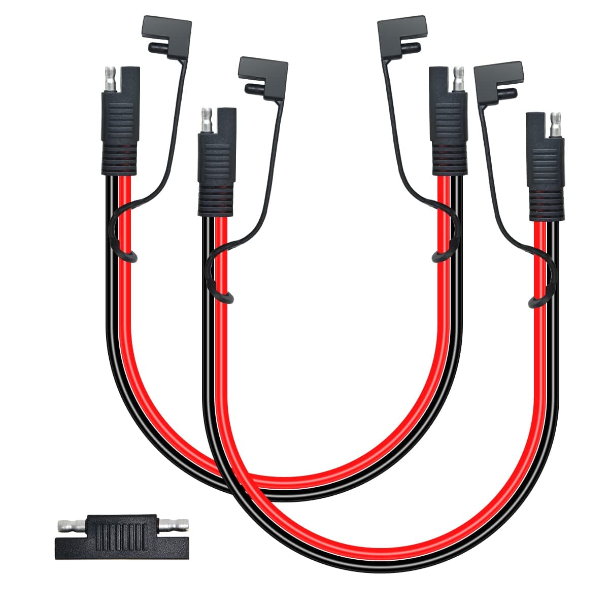 GODPEE 2 Pack 10AWG 1FT SAE Connector to SAE Extension Cable Quick Disconnect Connector with Reverse Adapter,for Solar Panel Automotive Battery Charger