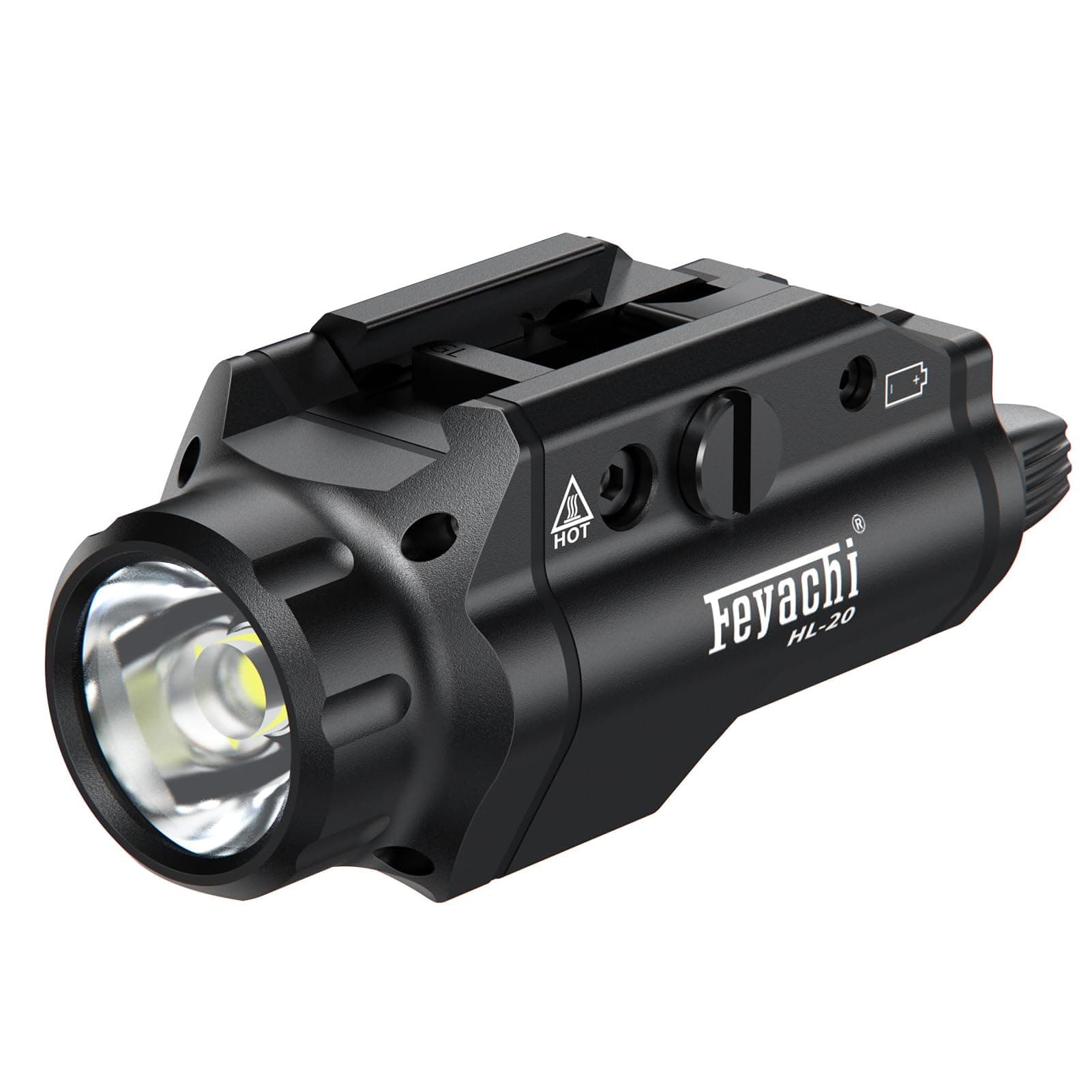 HL-20 Pistol Light 1000 Lumen Upgrade LED Weapon Light Compact Rail Mounted Handgun Tactical Flashlight Rail Locating Keys for Picatinny