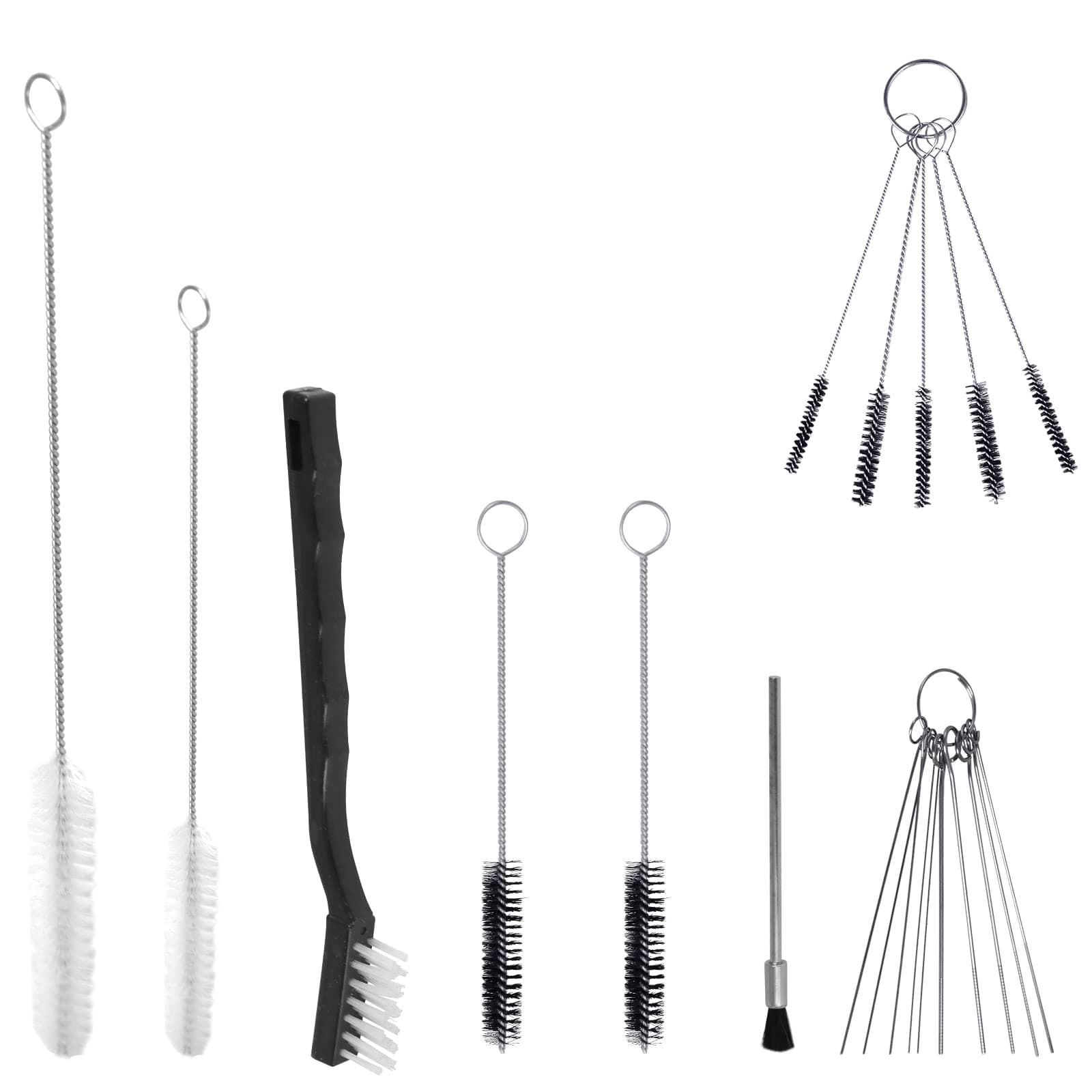 Multi-Purpose Spray Gun Cleaning Kit,Nylon Brushes Paint Gun Cleaning Kit Mini Brushes & Needles for Clean Airbrush Nozzles Spray Guns Tattoo Equipment (21)